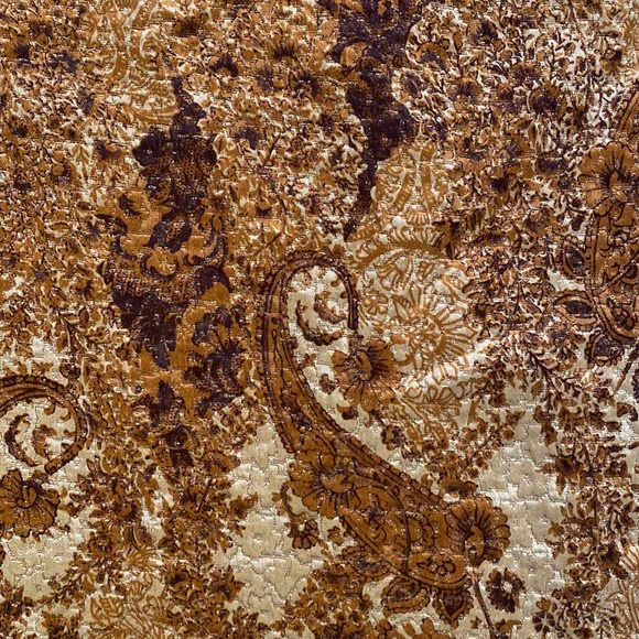 ESCADA Couture Silk Metallic Gold Paisley Mini Skirt - Picture 3 of 9